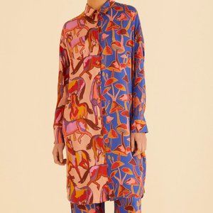 FARM Rio Mixed Horses And Mushrooms Shirt Dress